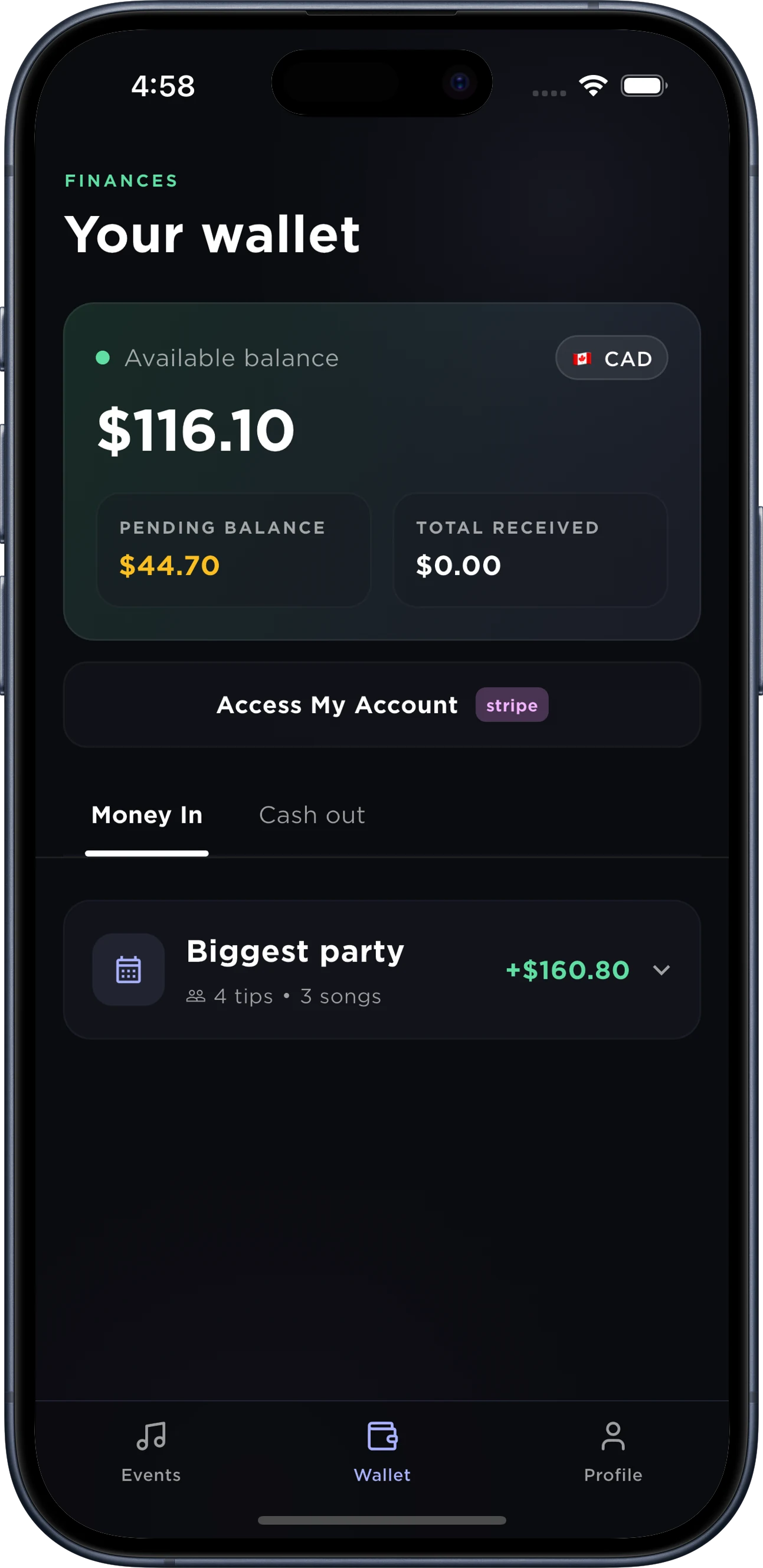 The artist's wallet in SpecialRequest